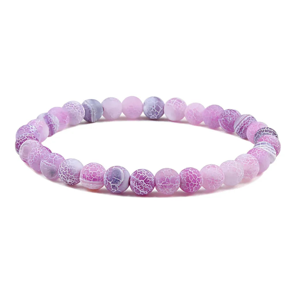 Colorful Drop Shape Beaded Braclets For Wellness Style - Purple