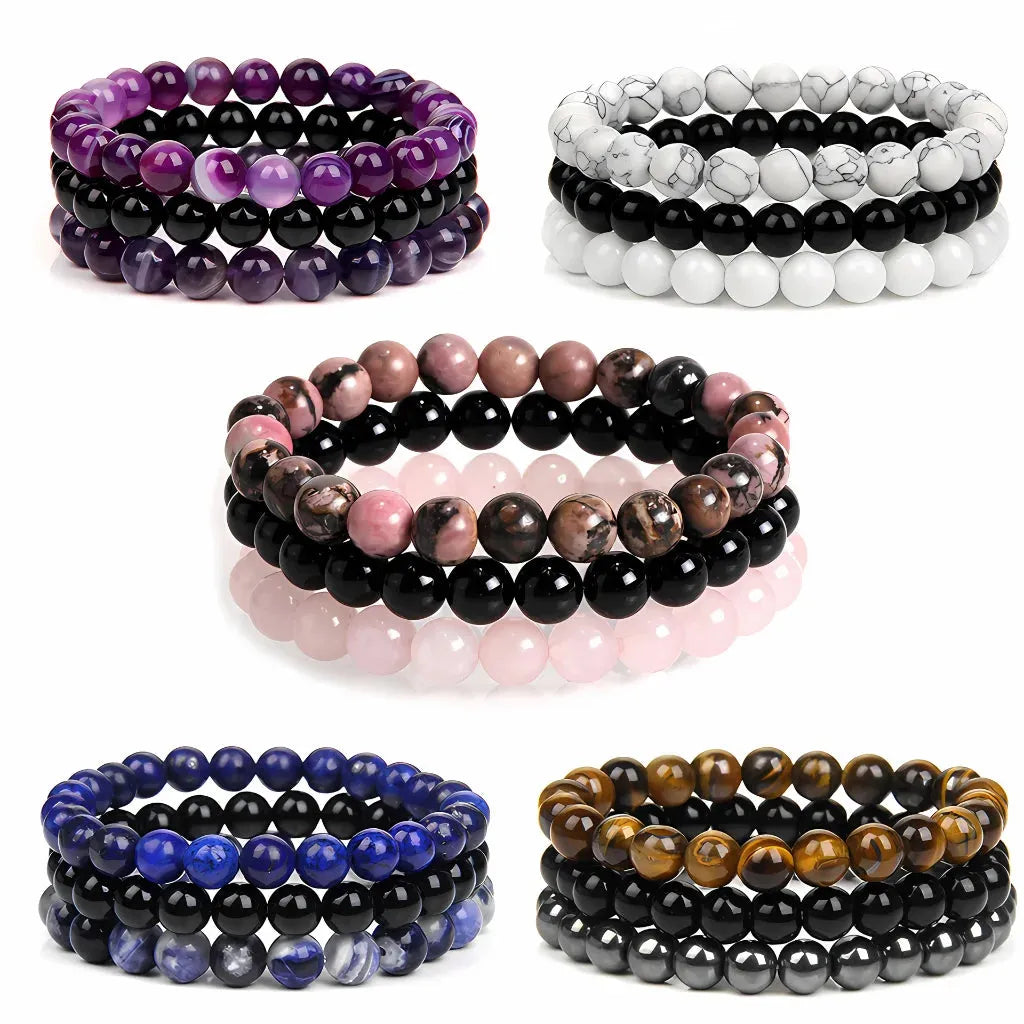Colorful Glass Bead Bracelets For Women Set