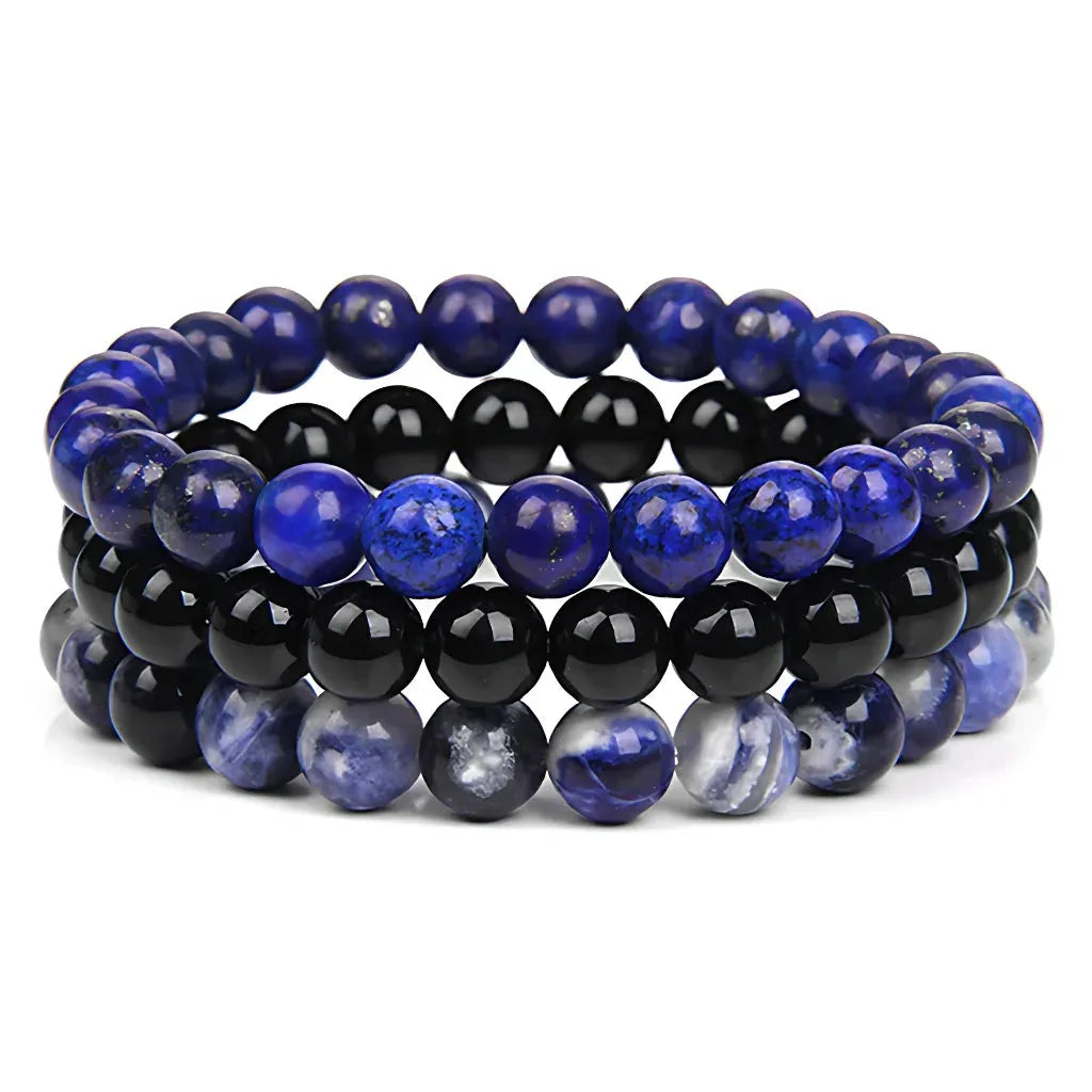 Colorful Glass Bead Bracelets For Women Set - C