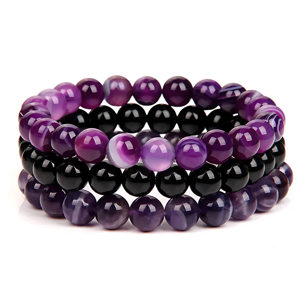 Colorful Glass Bead Bracelets For Women Set - D