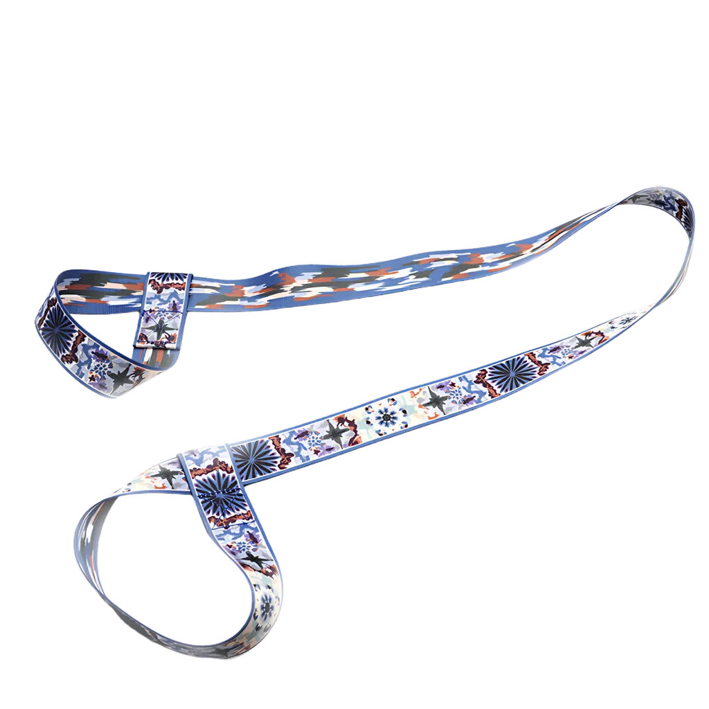 Colorful Hamstring Stretching Strap For Flexibility - Blue And White