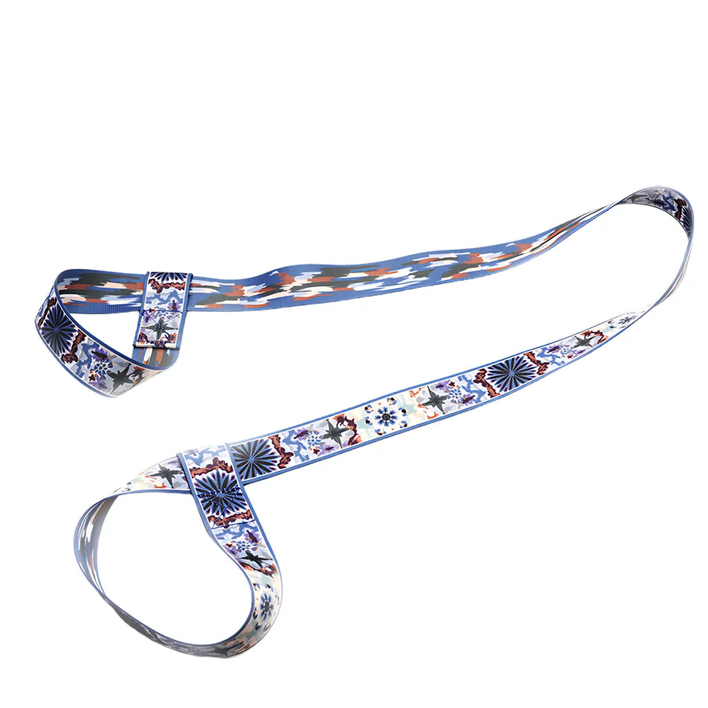 Colorful Hamstring Stretching Strap For Flexibility - Blue And White