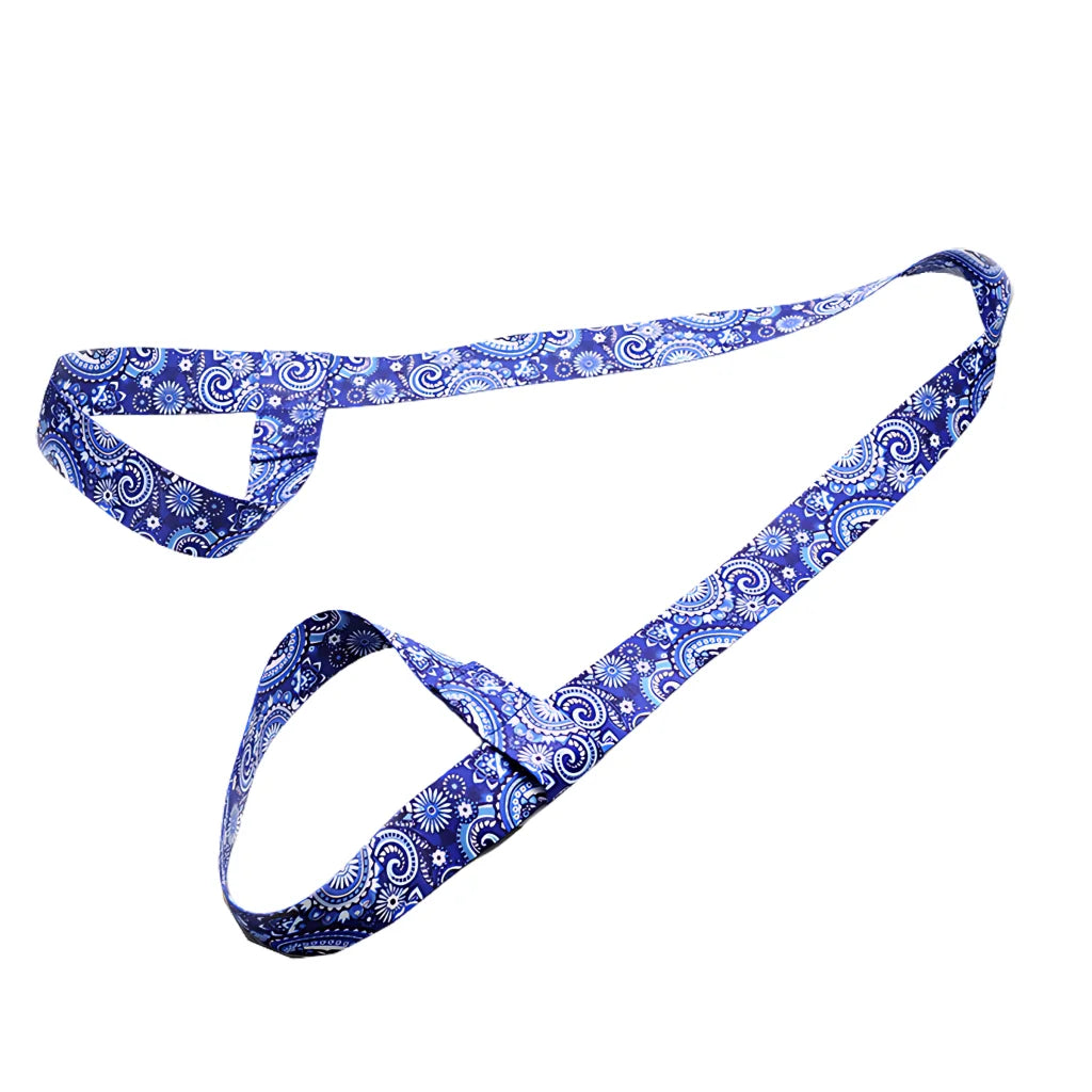 Colorful Hamstring Stretching Strap For Flexibility - Blue Flower