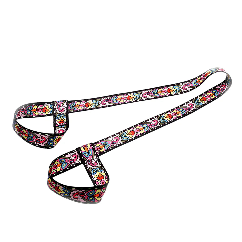 Colorful Hamstring Stretching Strap For Flexibility - Pink Love Heart