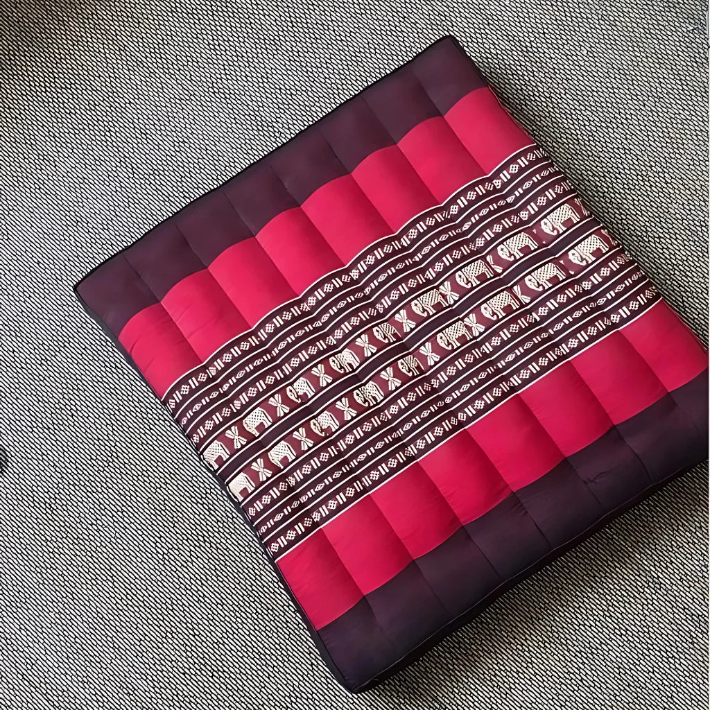 Colorful Zabuton Floor Cushion For Mindful Comfort - Fuchsia Floral