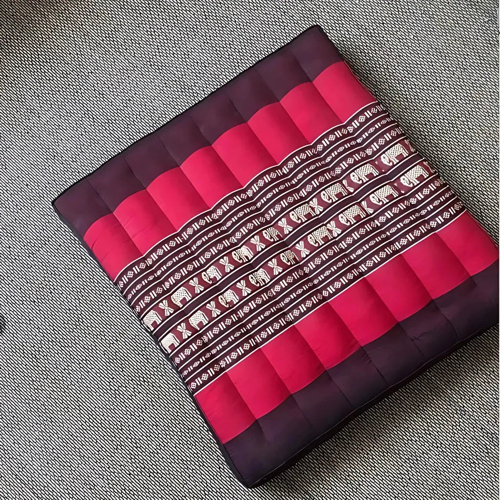 Colorful Zabuton Floor Cushion For Mindful Comfort - Fuchsia Floral