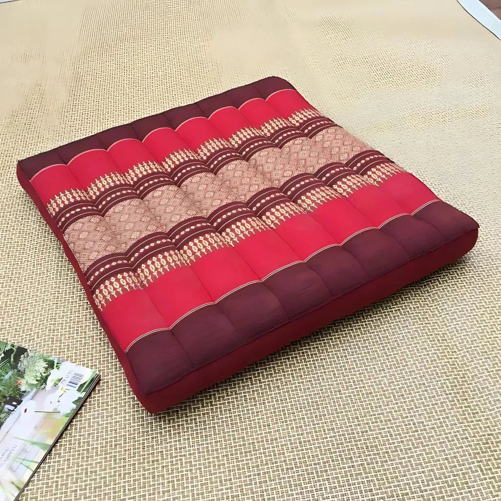 Colorful Zabuton Floor Cushion For Mindful Comfort - Fuchsia Floral