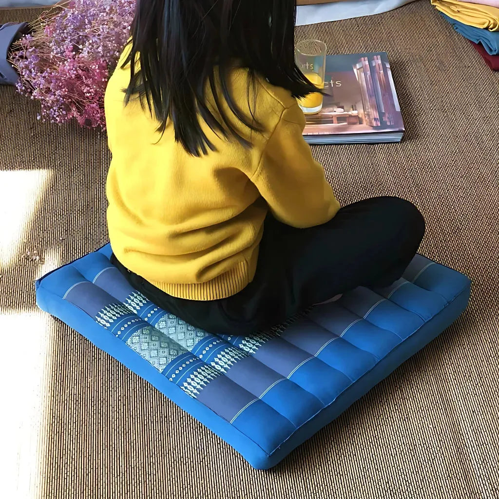 Colorful Zabuton Floor Cushion For Mindful Comfort - Fuchsia Floral