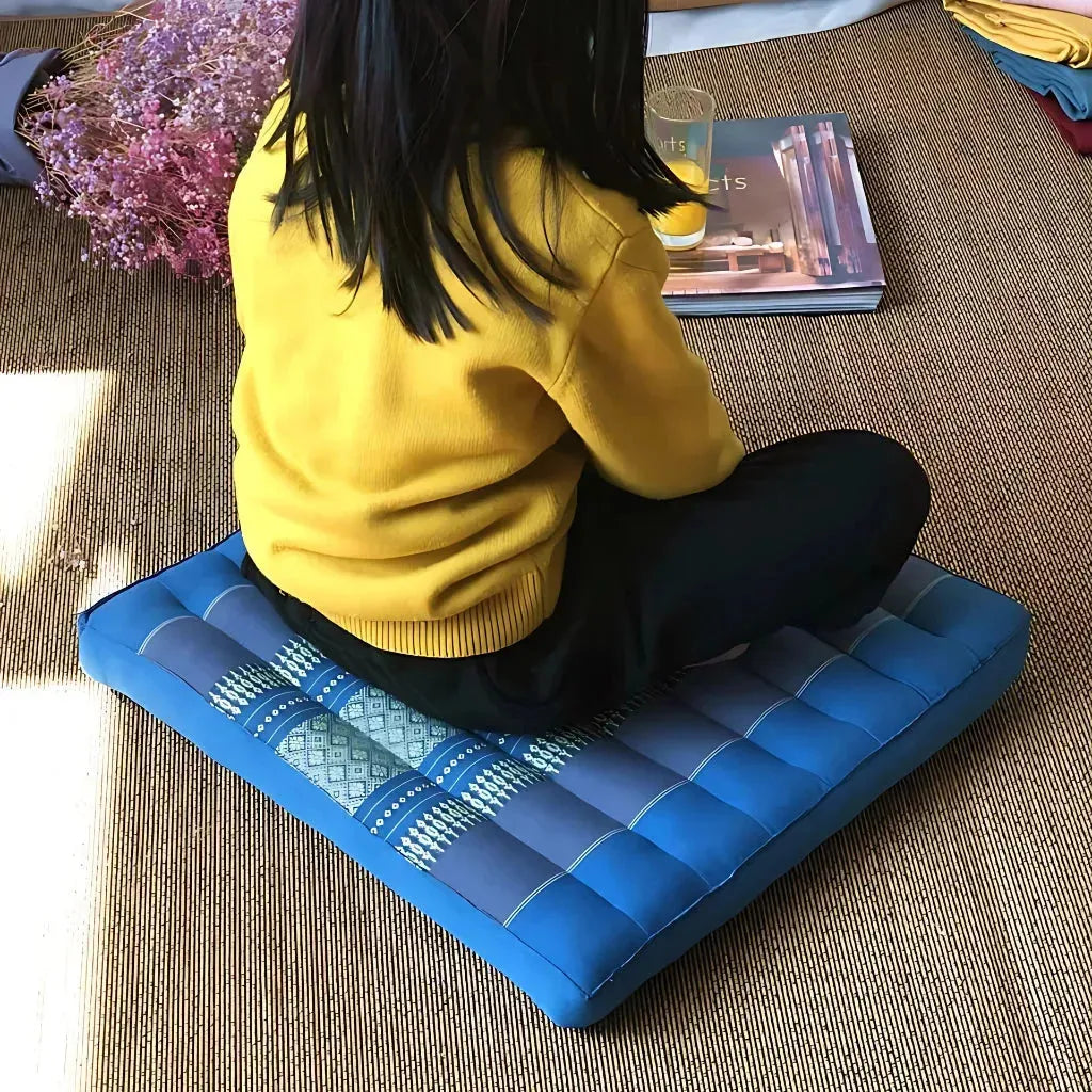 Colorful Zabuton Floor Cushion For Mindful Comfort - Fuchsia Floral
