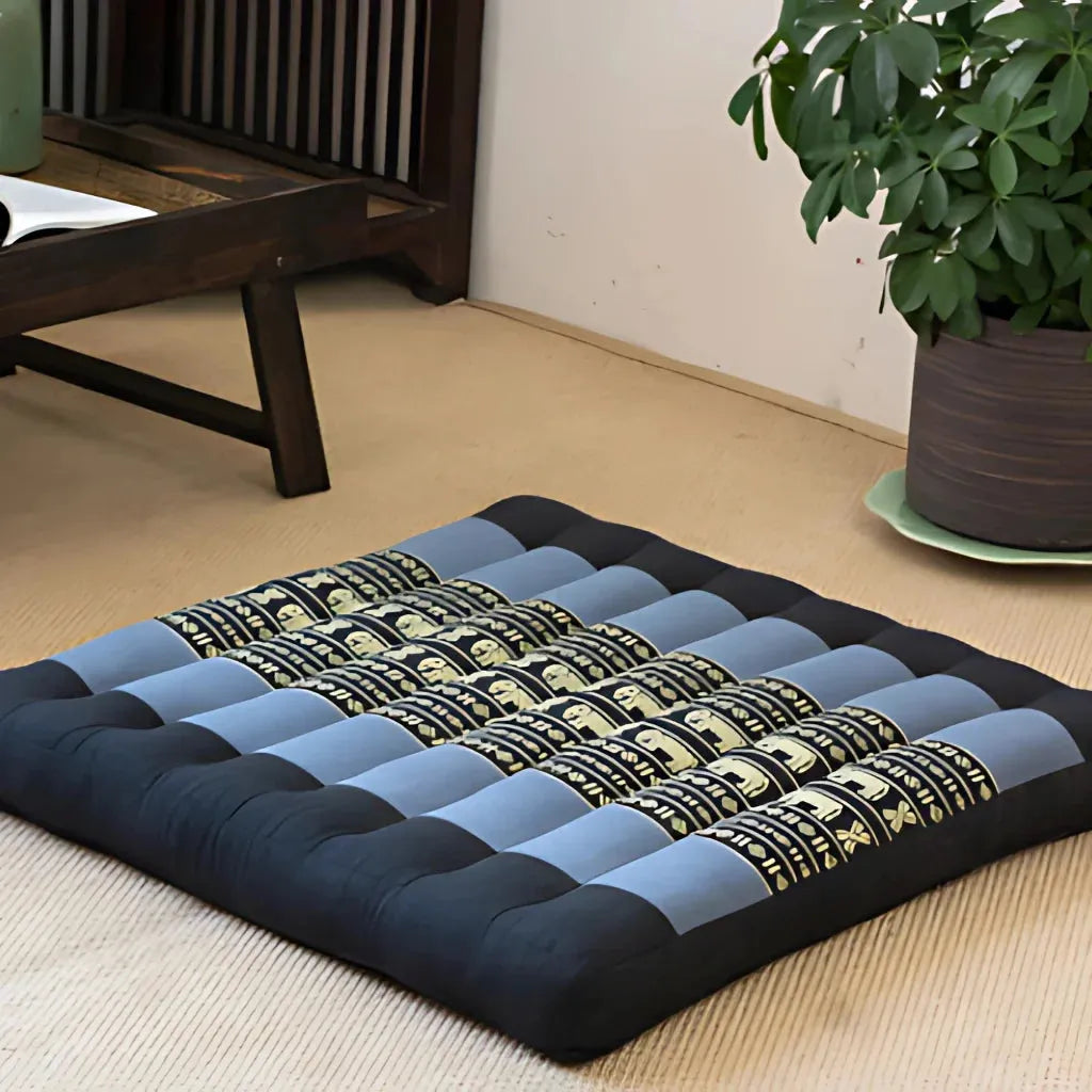Colorful Zabuton Floor Cushion For Mindful Comfort - Fuchsia Floral