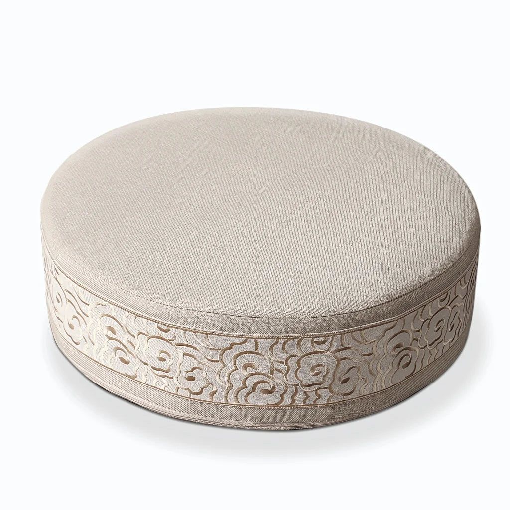 Comfort Blend Pouf Floor Pillows For Everyday Ease - Round Beige / 40x40cm