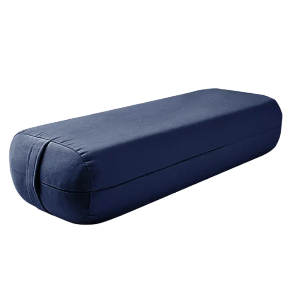 Comfort Fit Yoga Pillow Bolster For Restorative Support - Navy blue