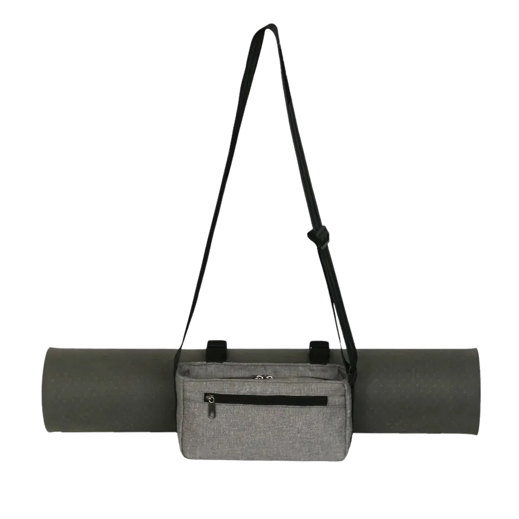 Compact Mat Carrier With Pockets For Everyday Fitness - Grey