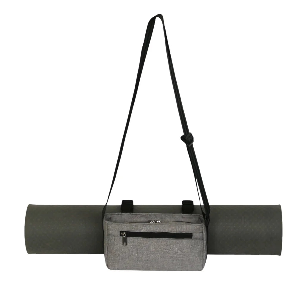 Compact Mat Carrier With Pockets For Everyday Fitness - Grey