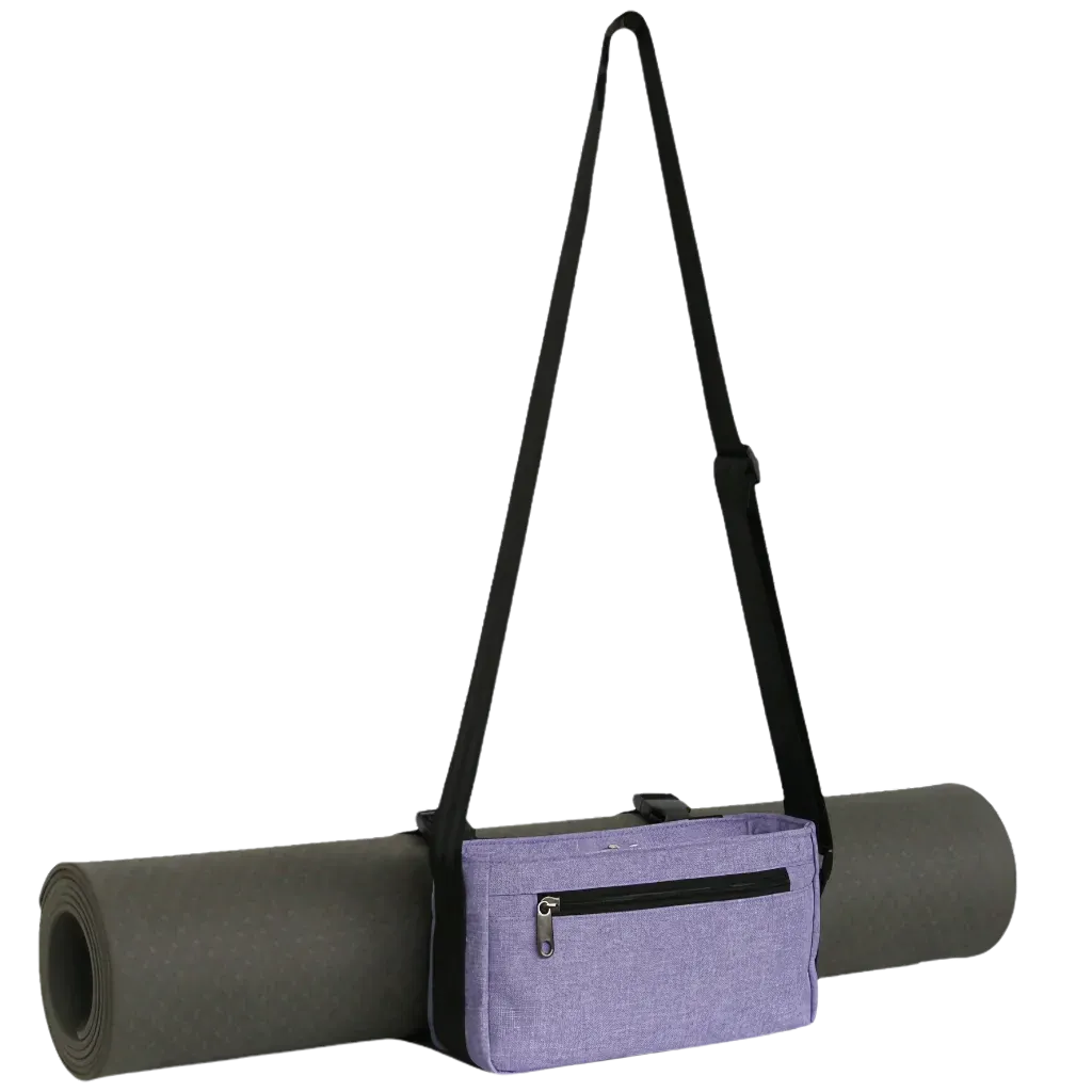 Compact Mat Carrier With Pockets For Everyday Fitness - Purple