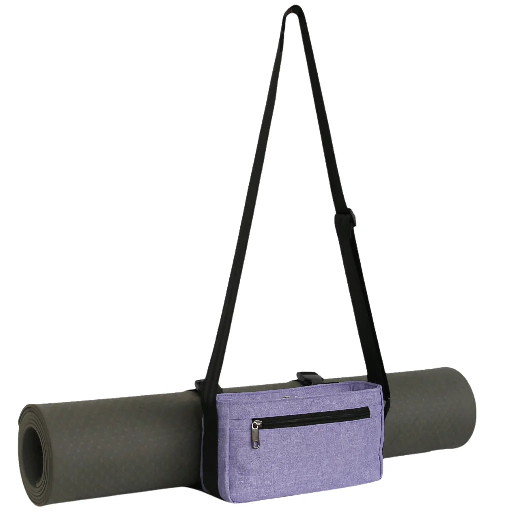 Compact Mat Carrier With Pockets For Everyday Fitness - Purple