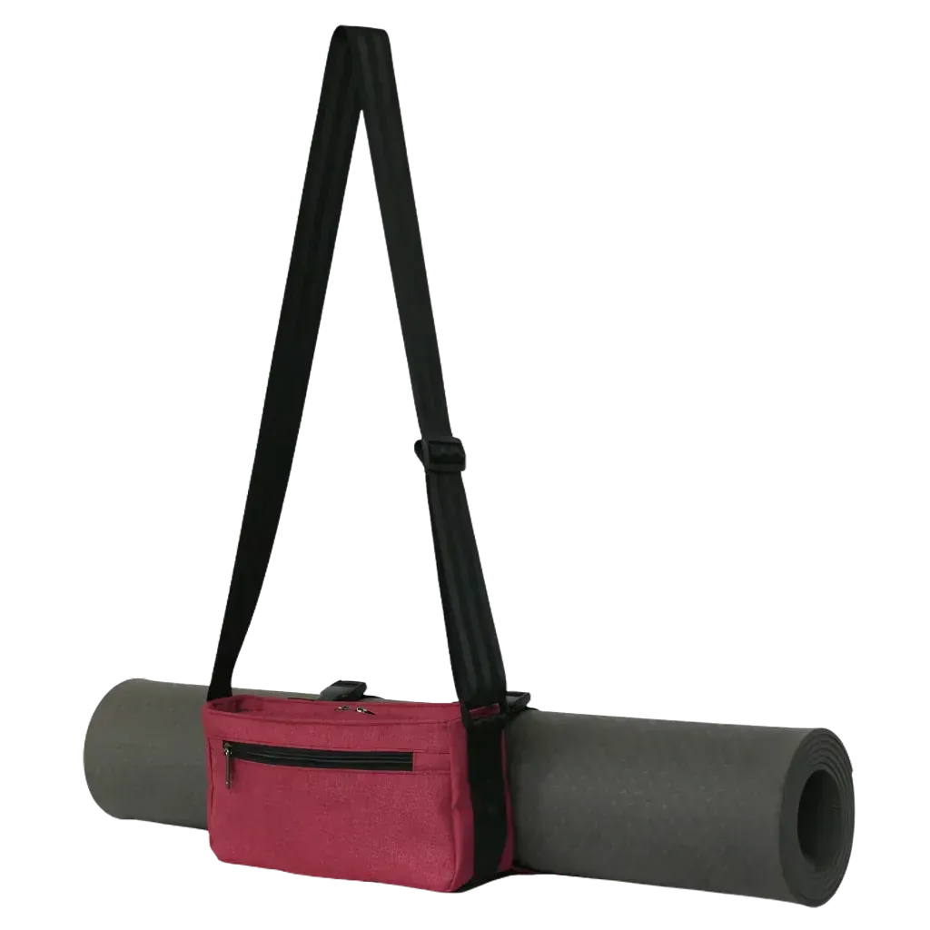 Compact Mat Carrier With Pockets For Everyday Fitness - Red