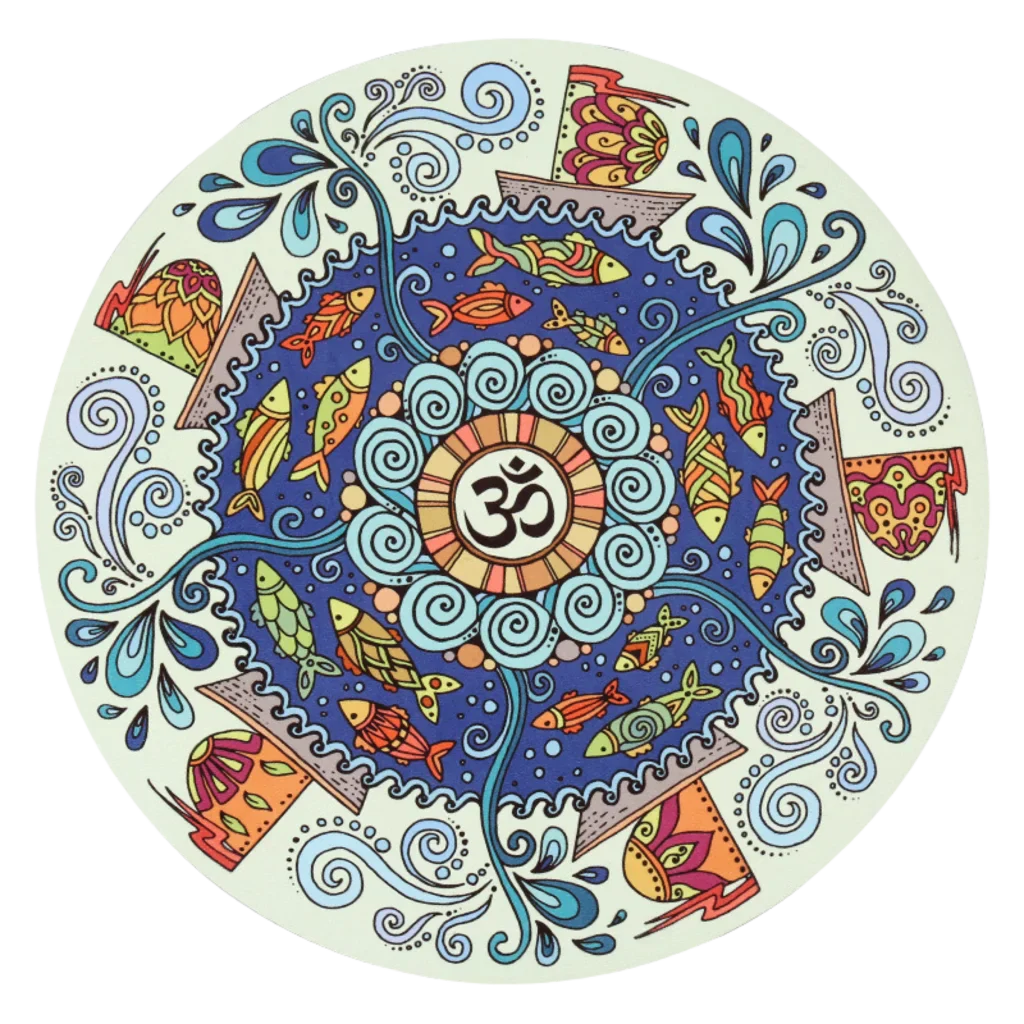 Compact Natural Rubber Circle Yoga Mat - Style A / 60x60 cm