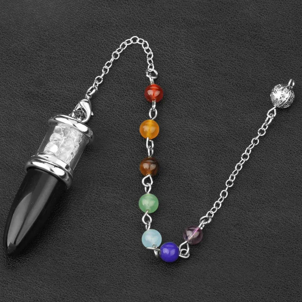 Cone Crystal Pendant Necklace To Buy Pendulum Online - Black Agate