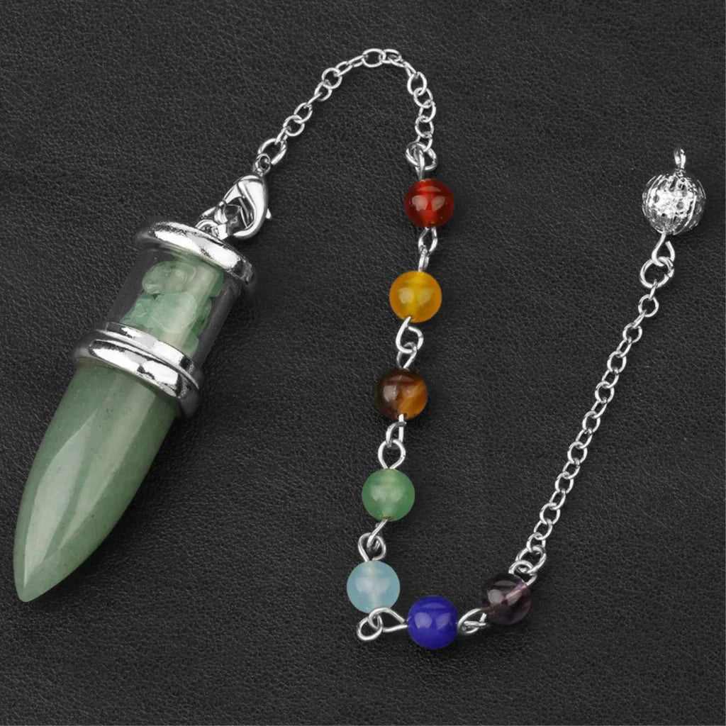 Cone Crystal Pendant Necklace To Buy Pendulum Online - Green Aventurine