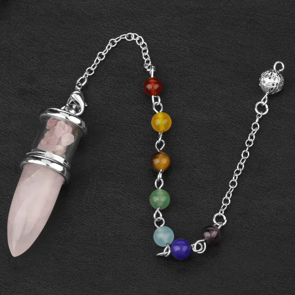 Cone Crystal Pendant Necklace To Buy Pendulum Online - Pink Crystal
