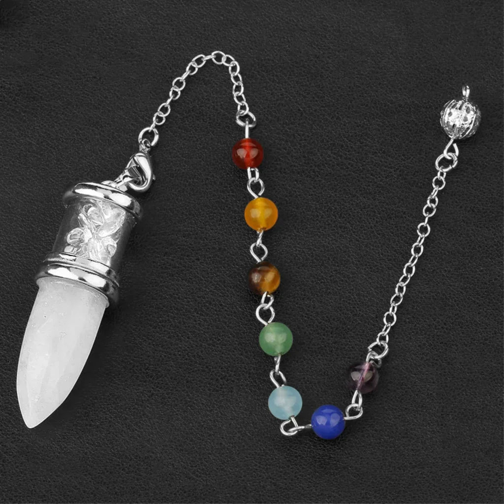 Cone Crystal Pendant Necklace To Buy Pendulum Online - White