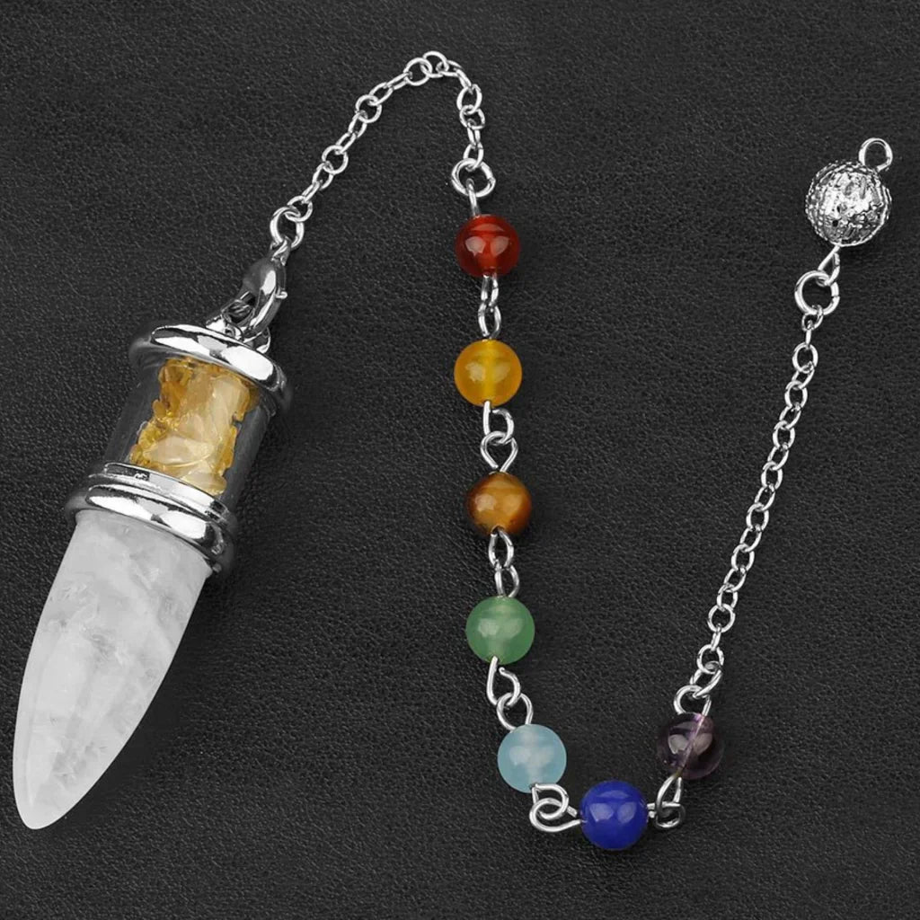 Cone Crystal Pendant Necklace To Buy Pendulum Online - White Yellow