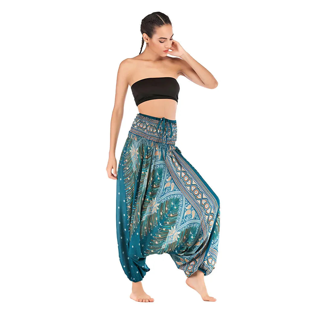 Convertible Ladies Drop Crotch Pants Romper Style