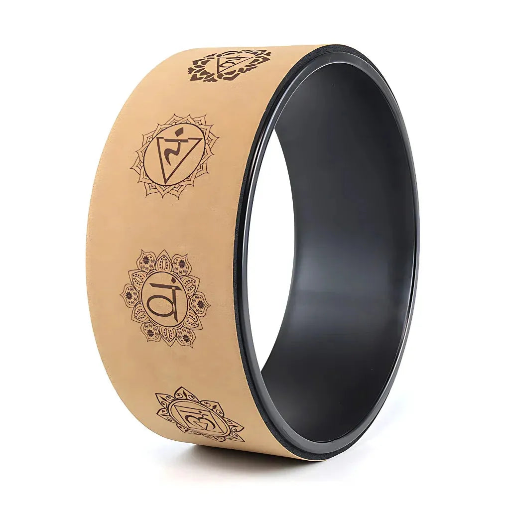 Cork Yoga Wheel For Balance Flexibility And Relief - Cork Seven Star Black Inner Ring