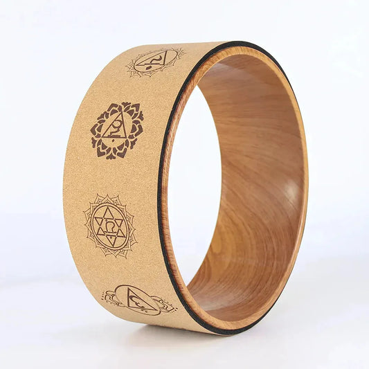 Cork Yoga Wheel For Balance Flexibility And Relief - Cork Seven Star Wood Grain Inner