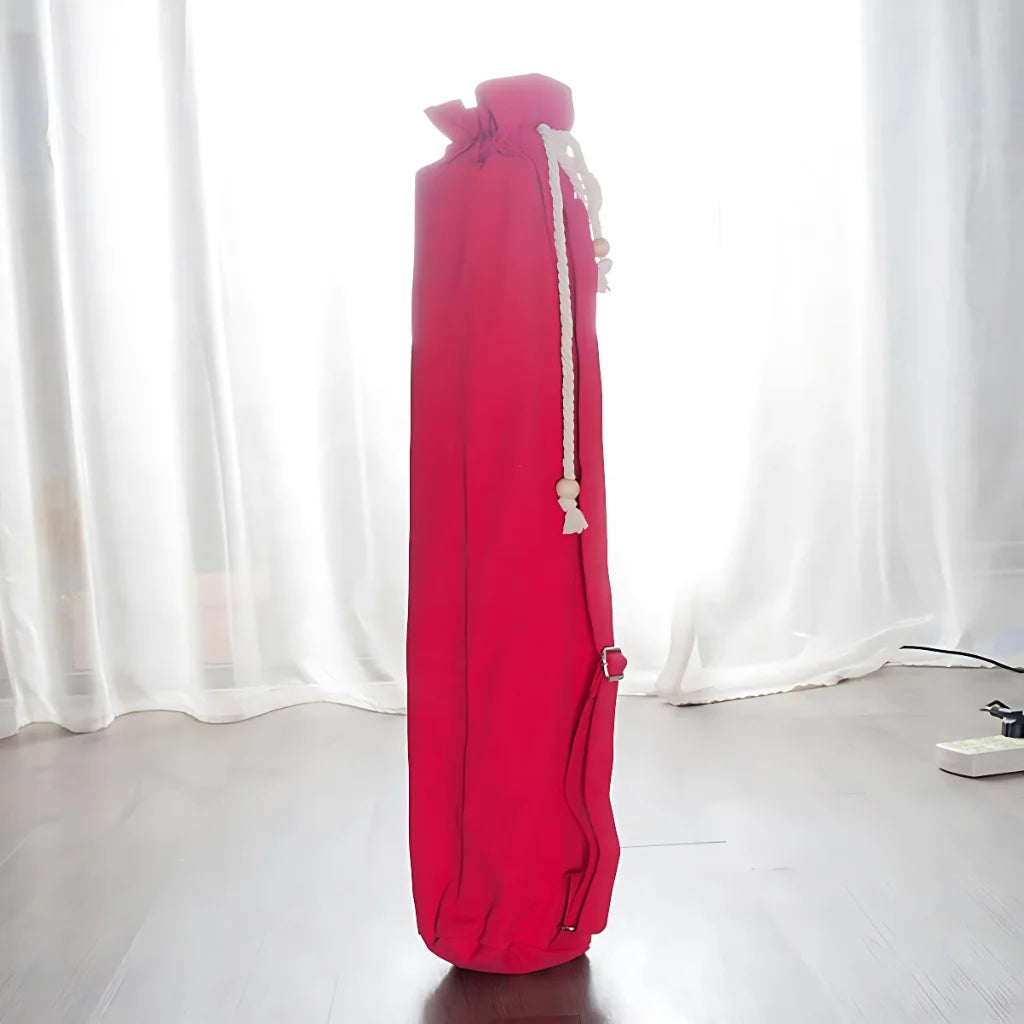 Cotton Carry Yoga Bags With Color Options - Red