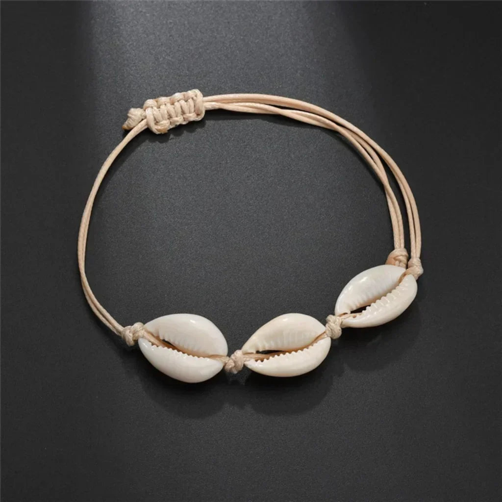 Cowrie Shell Ankle Bracelet With Starfish Charm - Style C