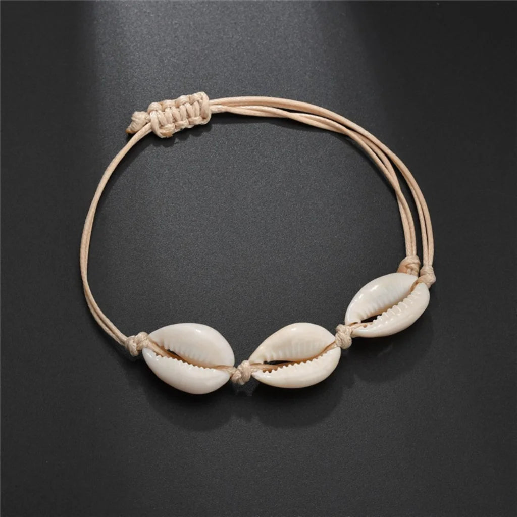 Cowrie Shell Ankle Bracelet With Starfish Charm - Style C