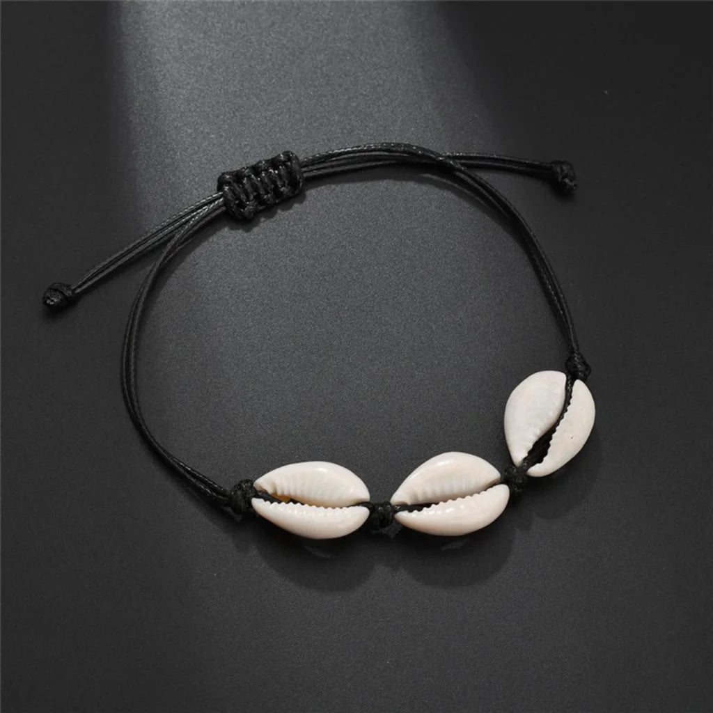 Cowrie Shell Ankle Bracelet With Starfish Charm - Style D
