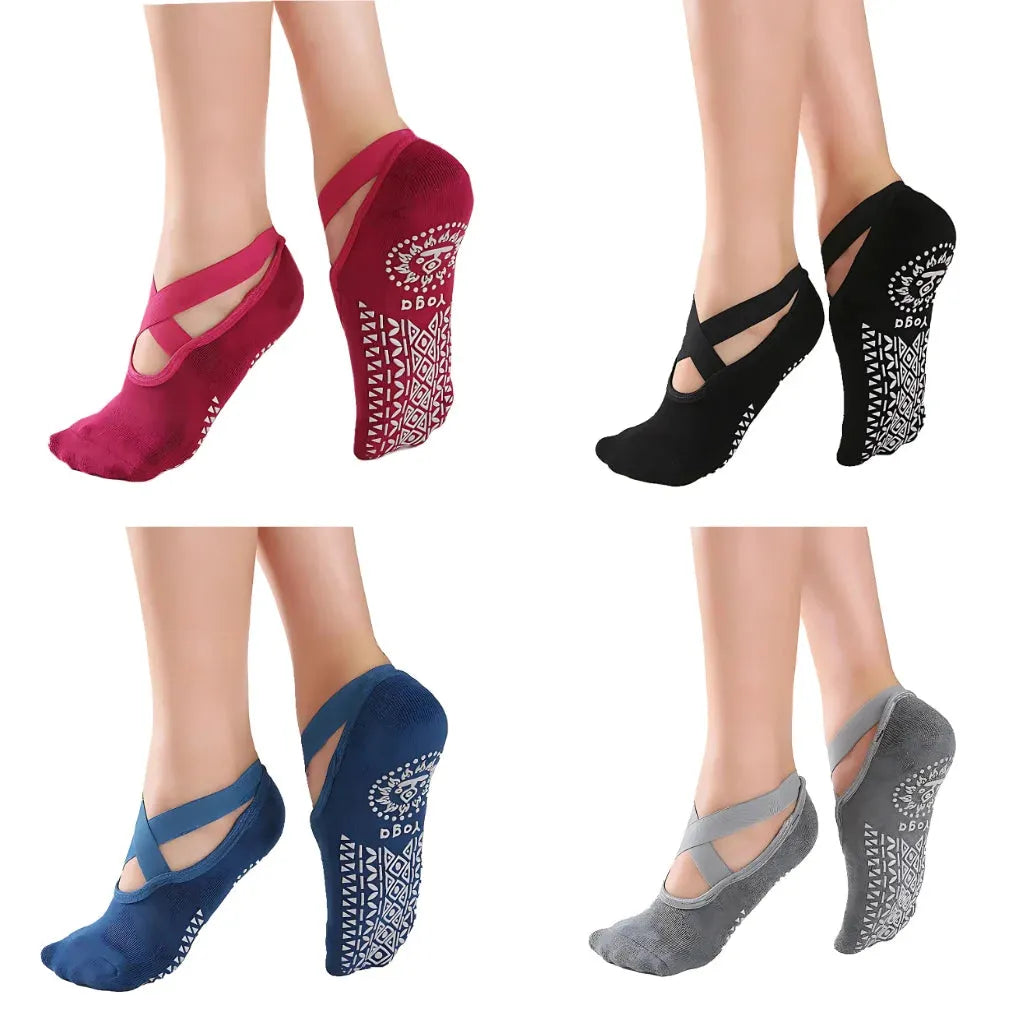 Cross Belt Barre Socks For Women - 4color set / one size