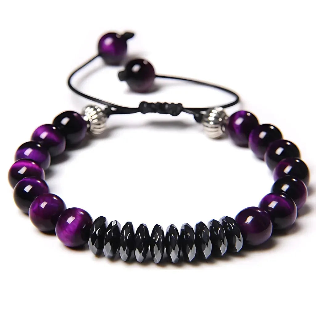 Crown Accent Beaded Bracelts In Agate Stone - 2 Style