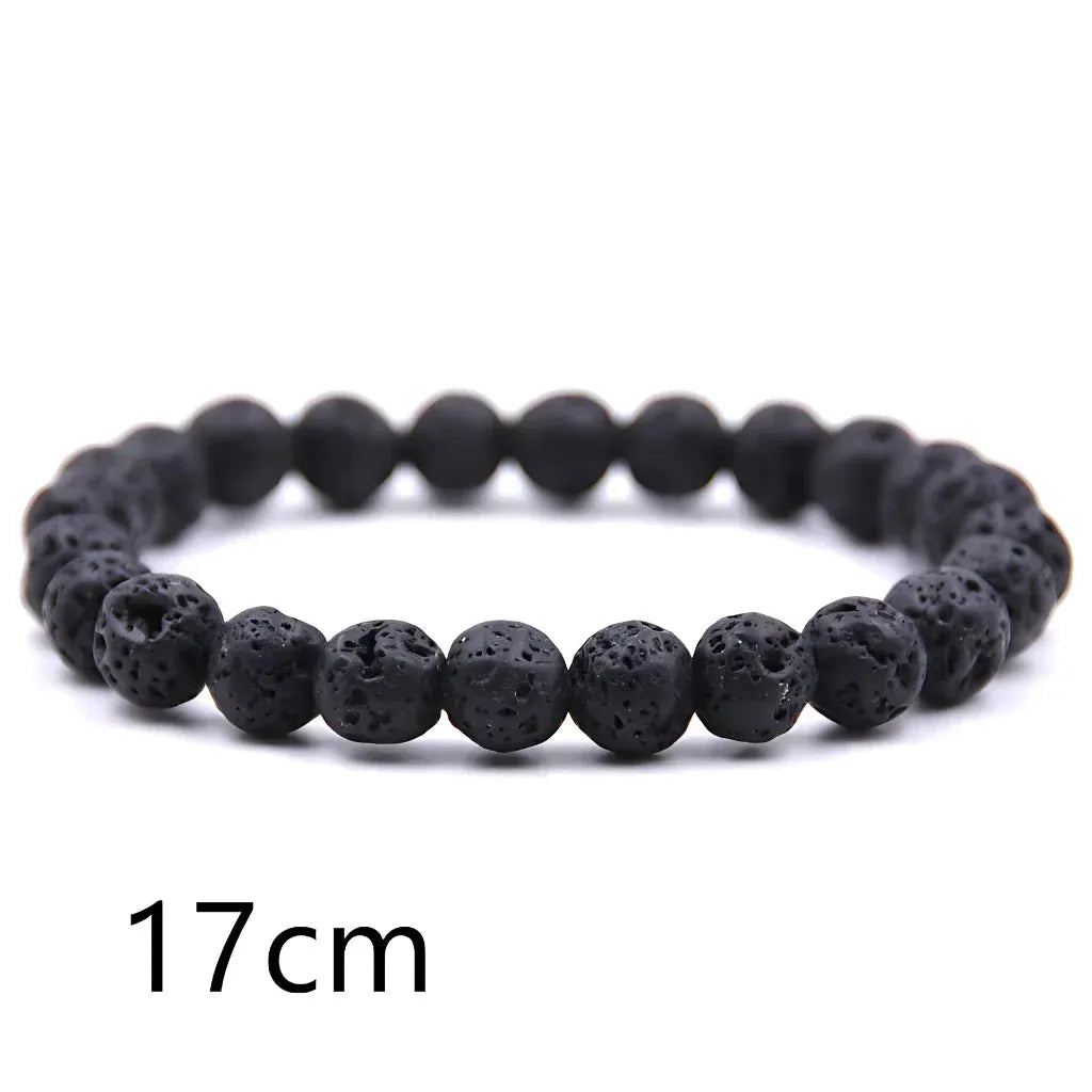 Crystal Stretch Bead Bracelets For Everyday Balance - Black 17cm