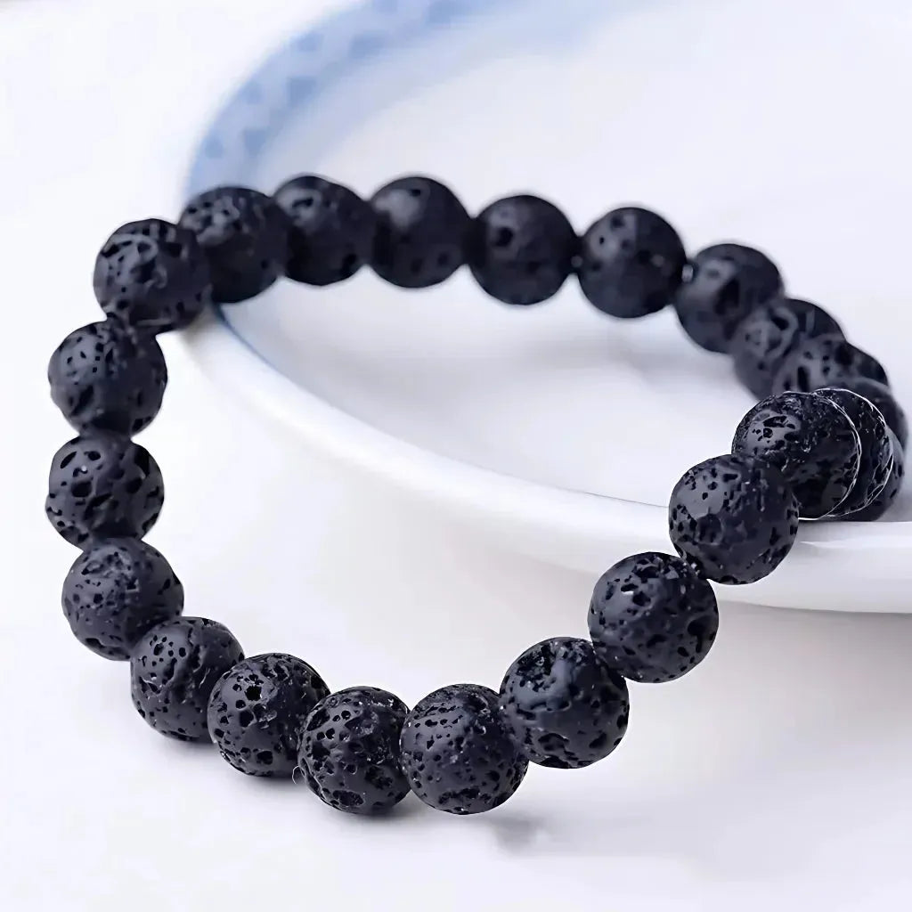 Crystal Stretch Bead Bracelets For Everyday Balance - Black