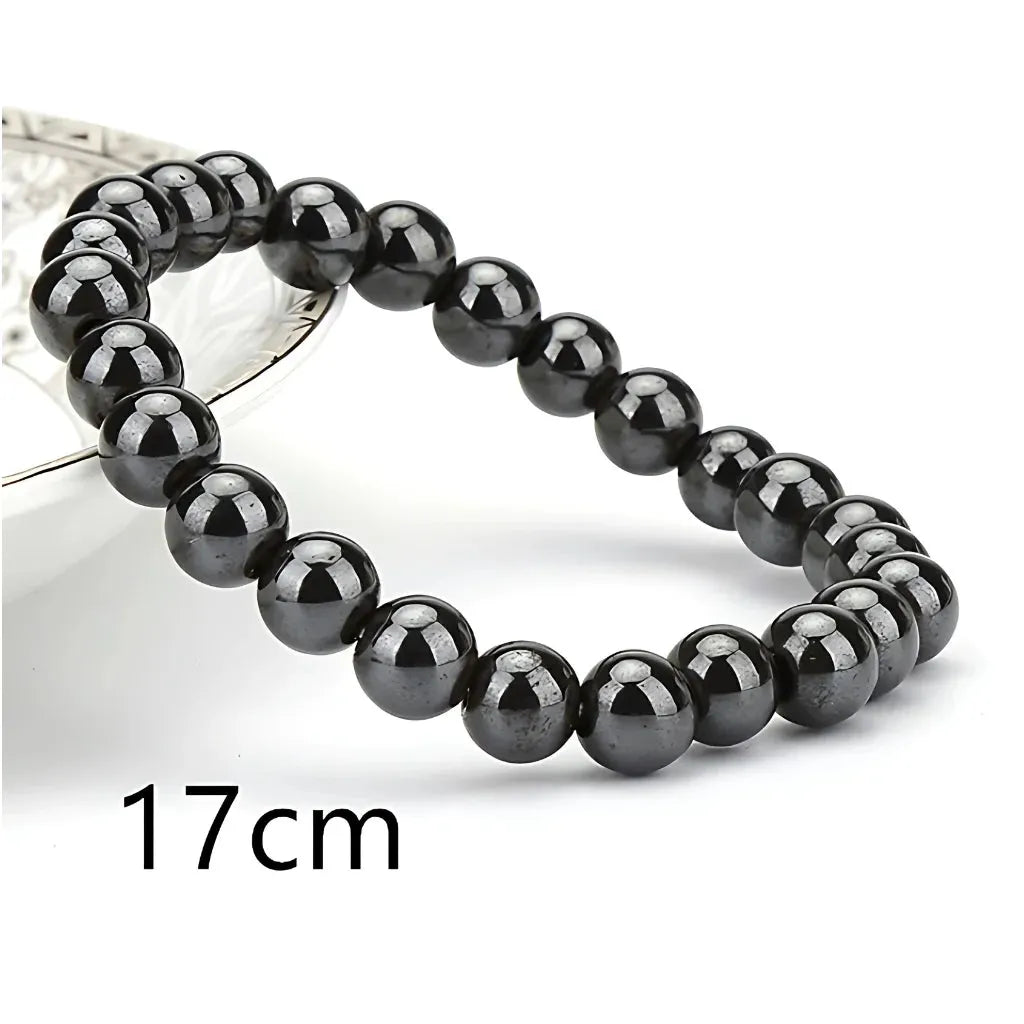 Crystal Stretch Bead Bracelets For Everyday Balance - Bright black 17cm