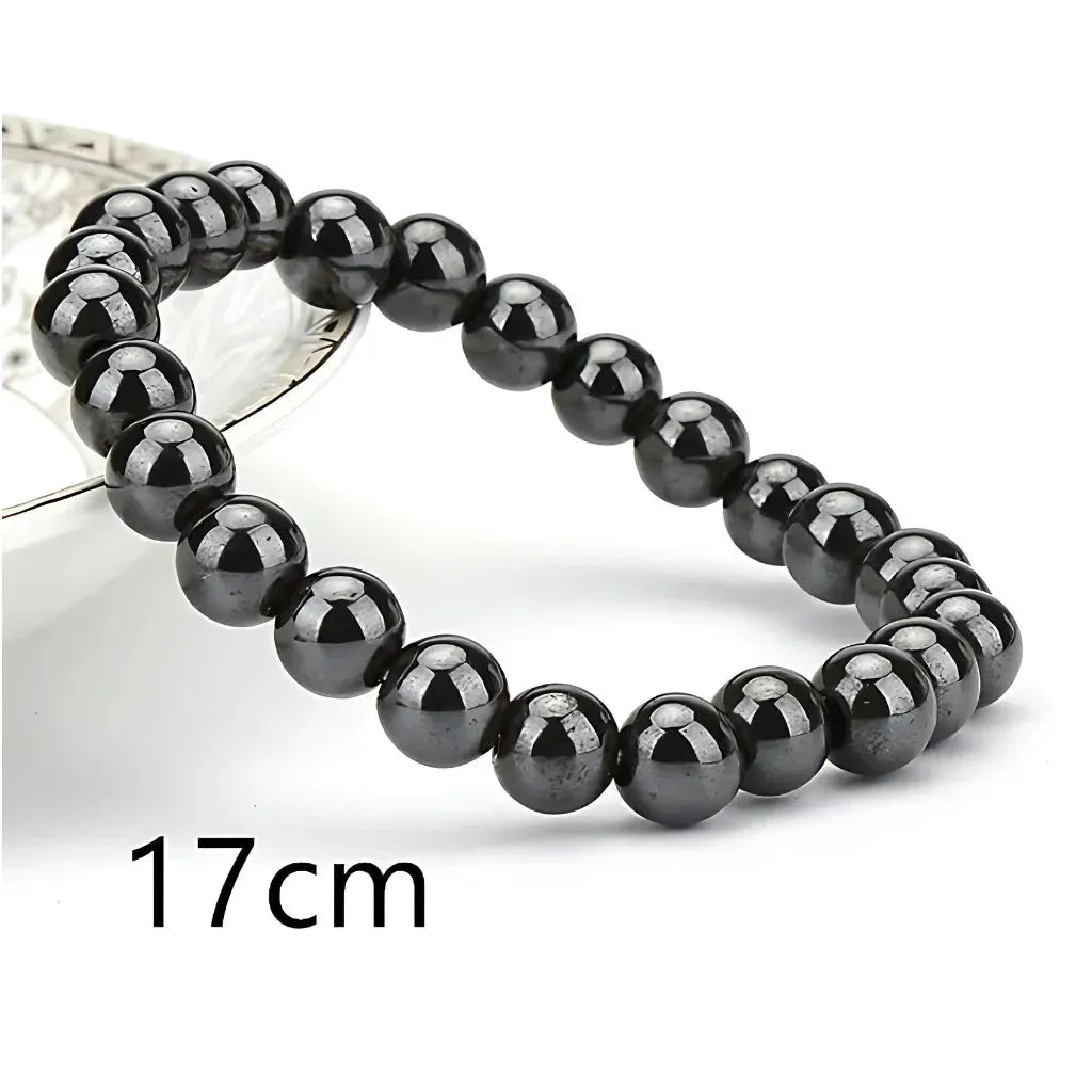 Crystal Stretch Bead Bracelets For Everyday Balance - Bright black 17cm