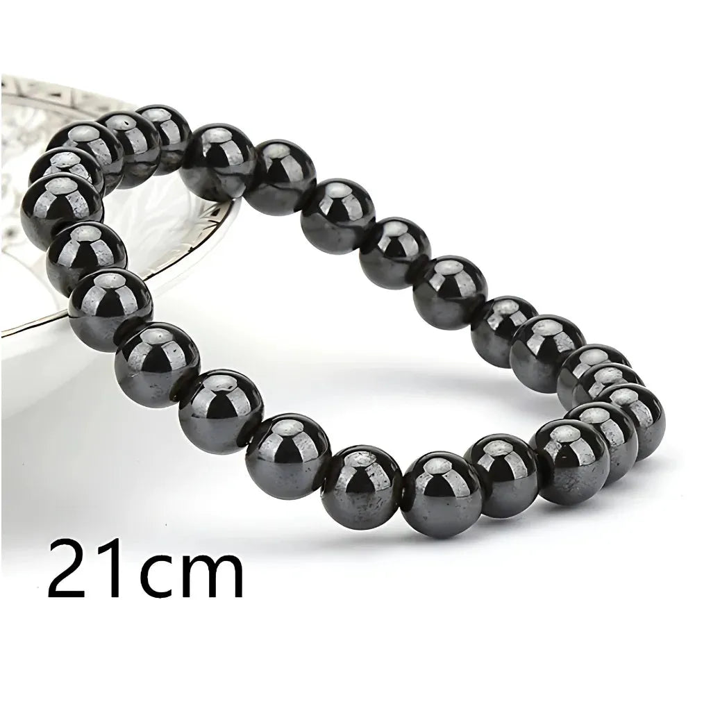 Crystal Stretch Bead Bracelets For Everyday Balance - Bright black 21cm