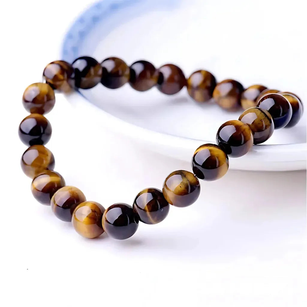Crystal Stretch Bead Bracelets For Everyday Balance - Brown