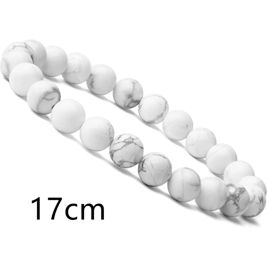 Crystal Stretch Bead Bracelets For Everyday Balance - White 17cm