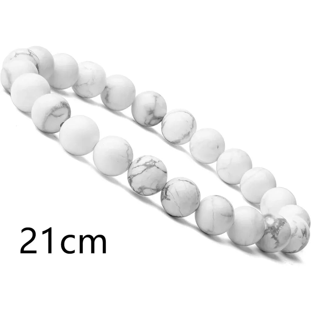 Crystal Stretch Bead Bracelets For Everyday Balance - White 21cm