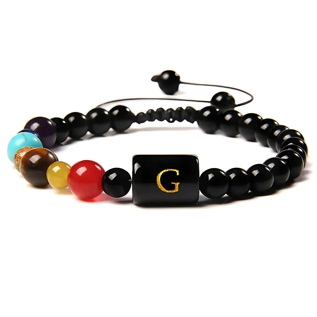 Custom Beaded Bracelets With Natural Stone Charm - G