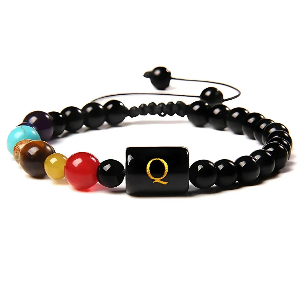 Custom Beaded Bracelets With Natural Stone Charm - Q