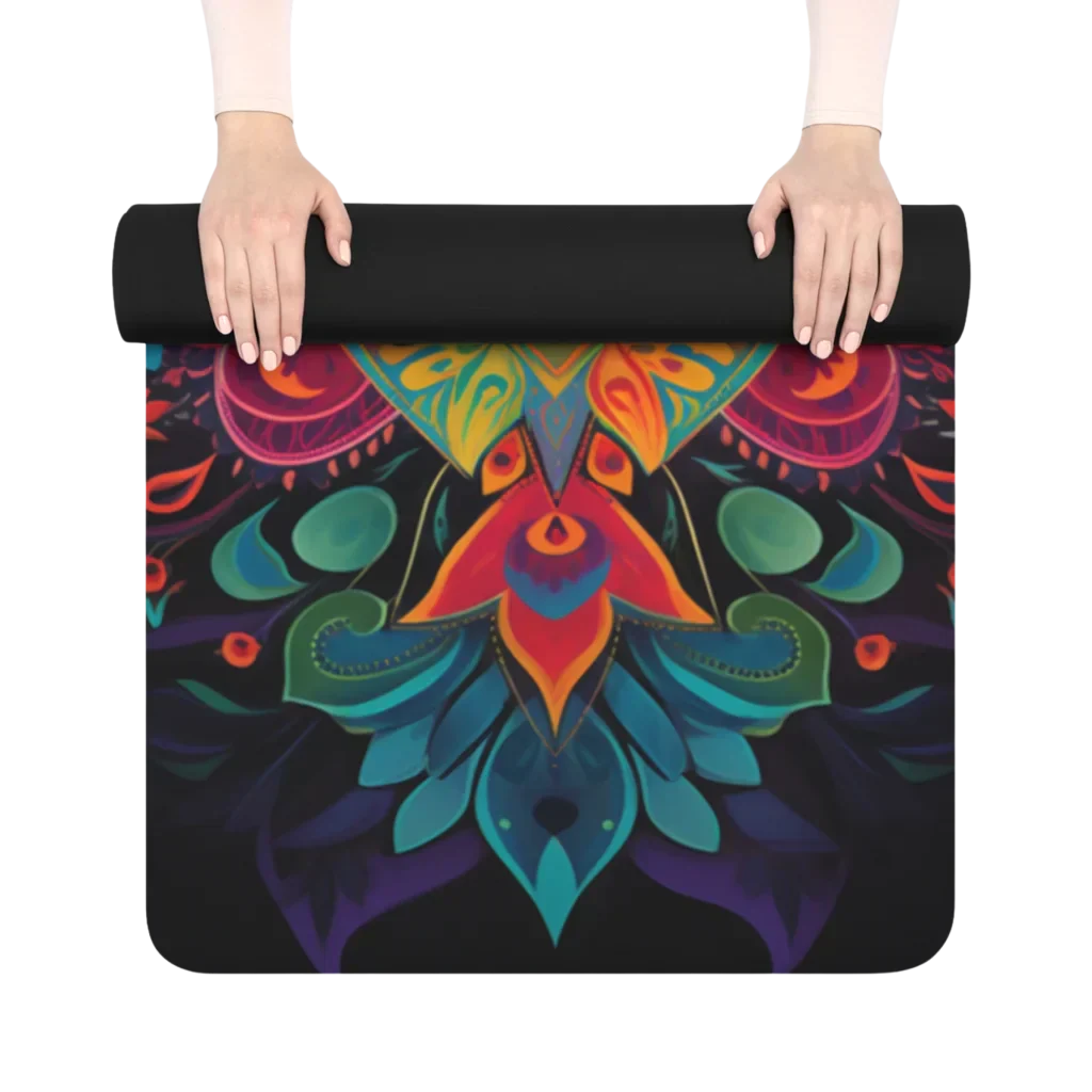 Cute Yoga Mat With Psychedelic Queen Design - 24x68