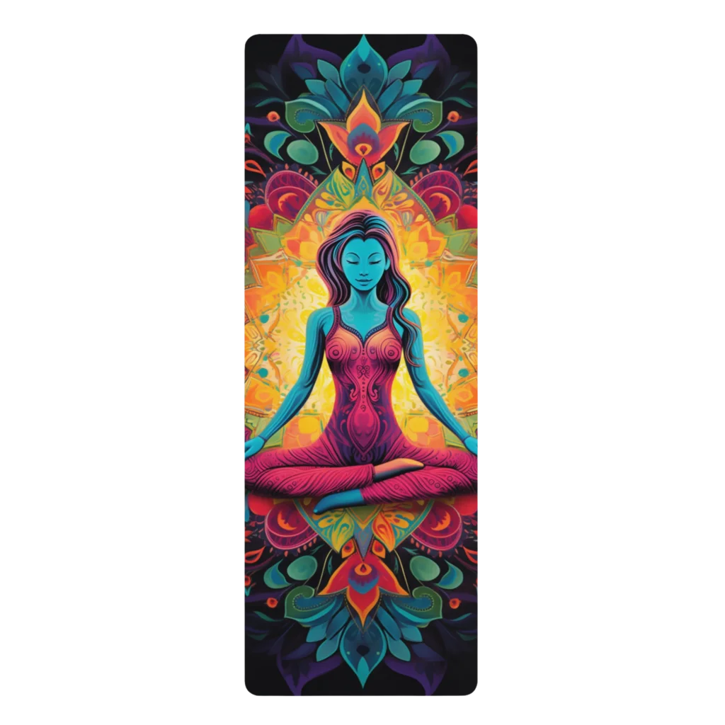 Cute Yoga Mat With Psychedelic Queen Design - 24x68