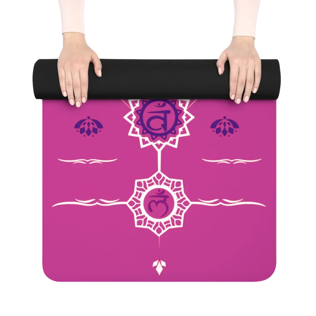 Cute Yoga Mats With Vibrant Chakra Symbol Design - 24x68