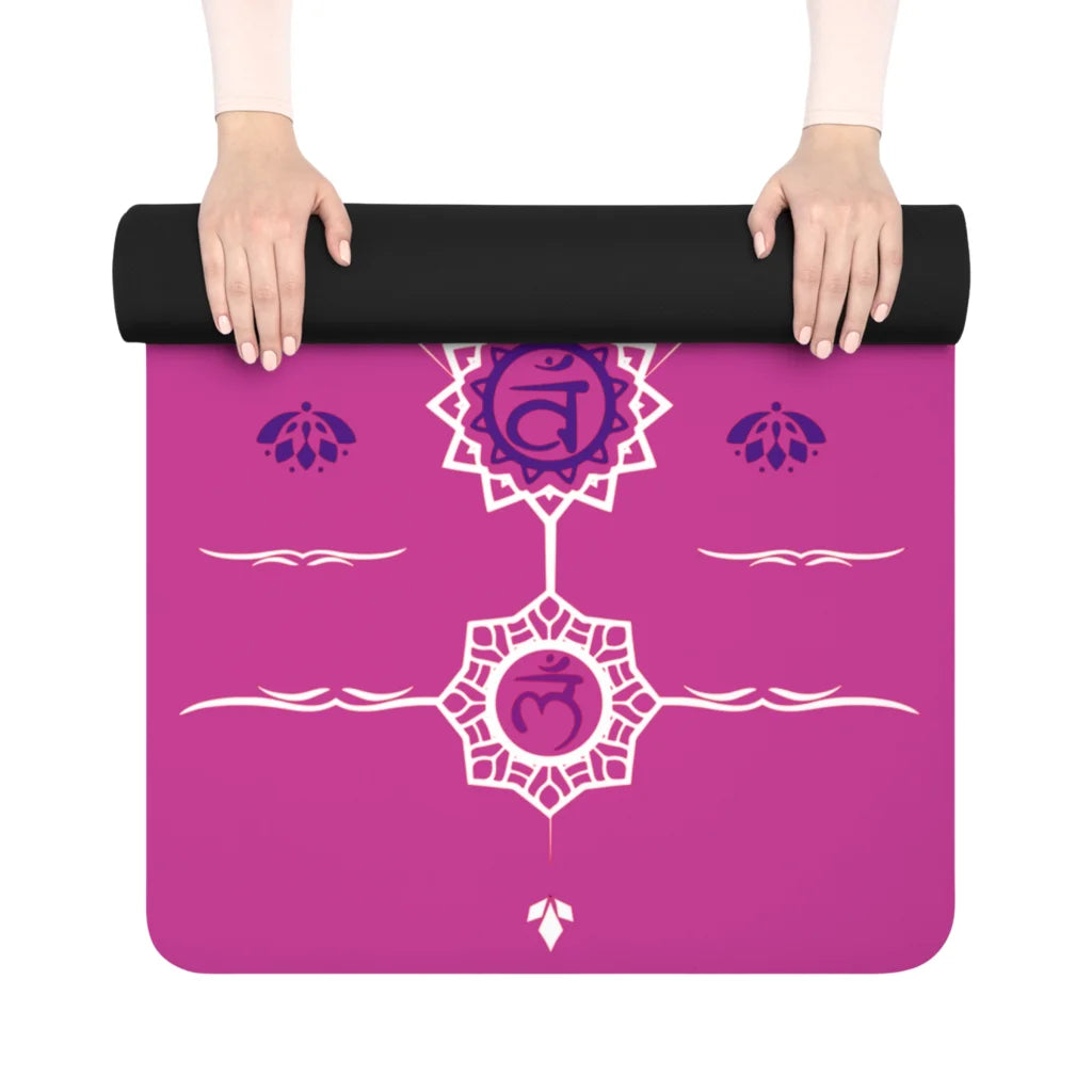 Cute Yoga Mats With Vibrant Chakra Symbol Design - 24x68
